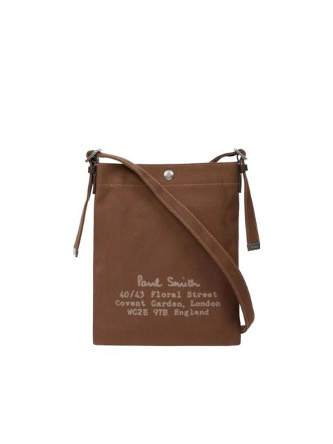 text-print messenger bag