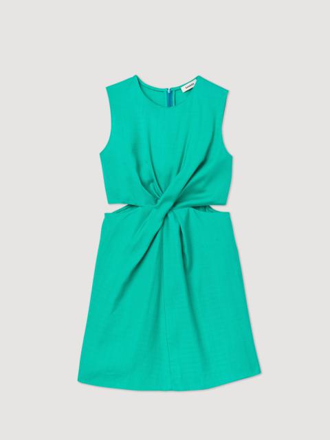 Short draped dress with cut-outs