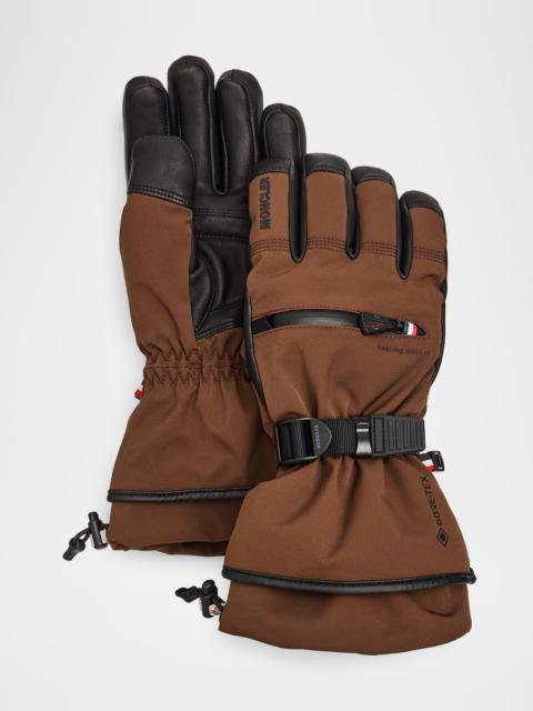 x Reusch Men's Leather and Stretch Nylon Padded Gloves with Pocket