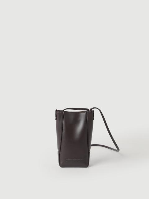 BC Duo phone holder in calfskin with monili