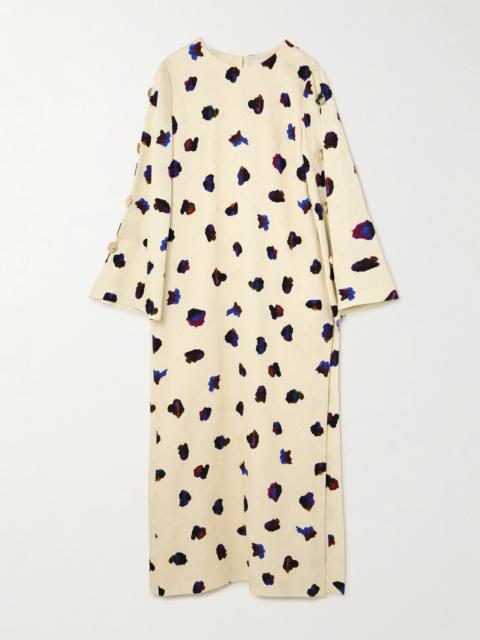 Brunetta Embellished Floral-print Cotton-blend Brocade Maxi Dress