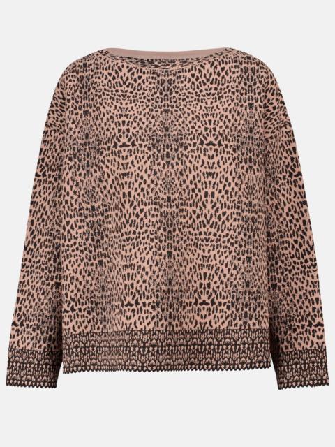 Leopard-jacquard sweater