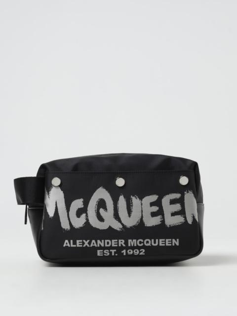 Alexander McQueen Graffiti nylon and leather beauty case