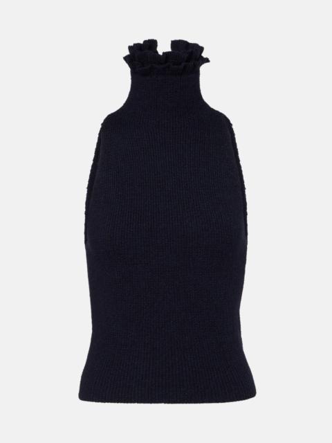 Wool and silk-blend turtleneck top