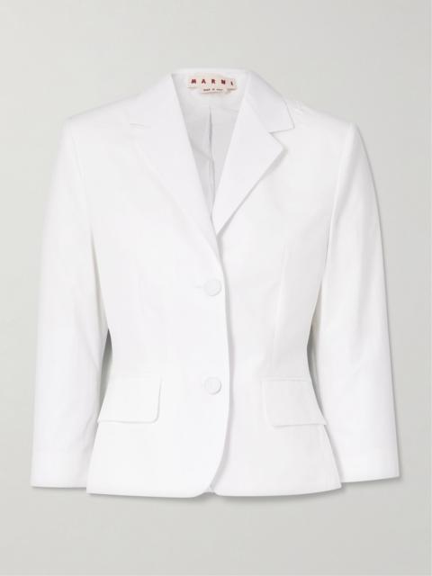 Organic cotton-poplin blazer White