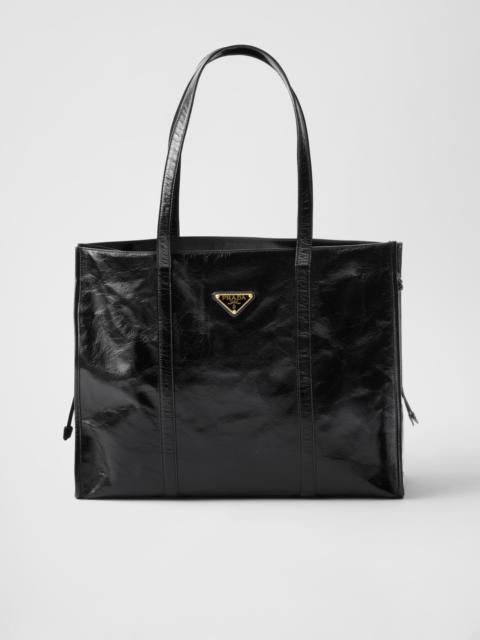 Large leather tote bag