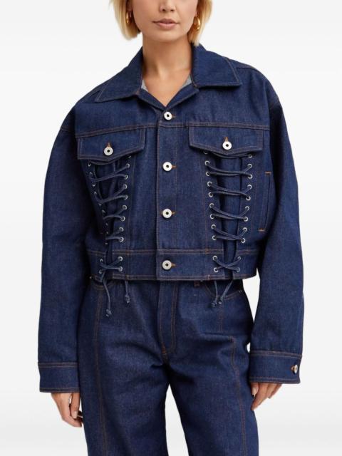 lacing-detail denim jacket