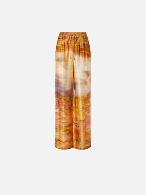 LIGHTWEIGHT WIDE-LEG PRINTED TROUSERS