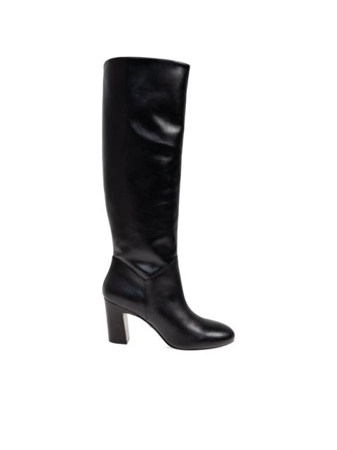 85mm Twin leather block-heel knee-high boots