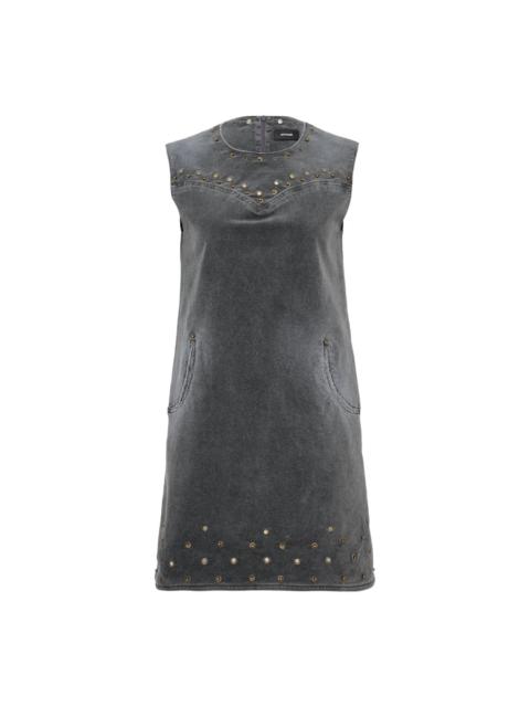 Charcoal Womens Washed Velvet Mini Dress
