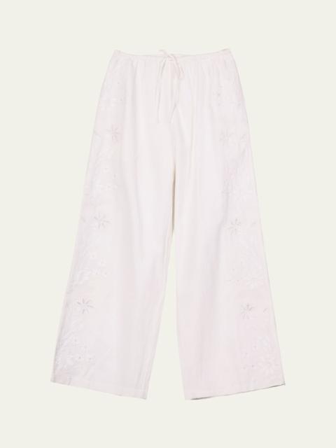 Ermmano Embroidered Drawstring Pants
