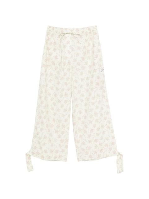 Davi floral-print tie-detail trousers