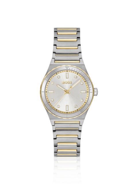 TWO-TONE WATCH WITH SILVER-WHITE DIAL