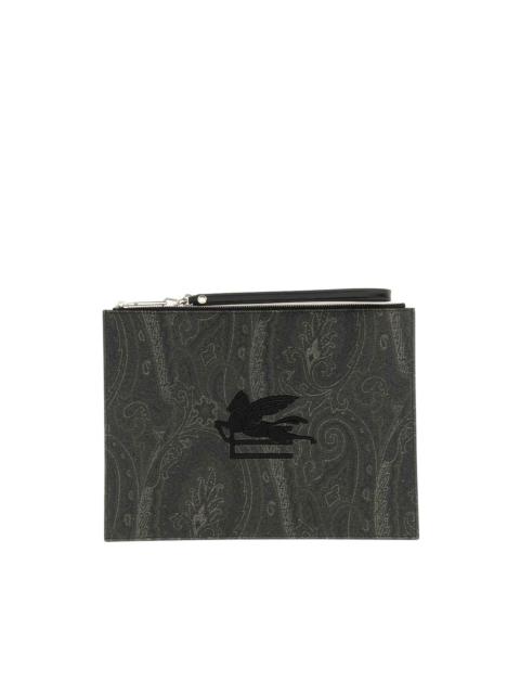 paisley-print clutch bag