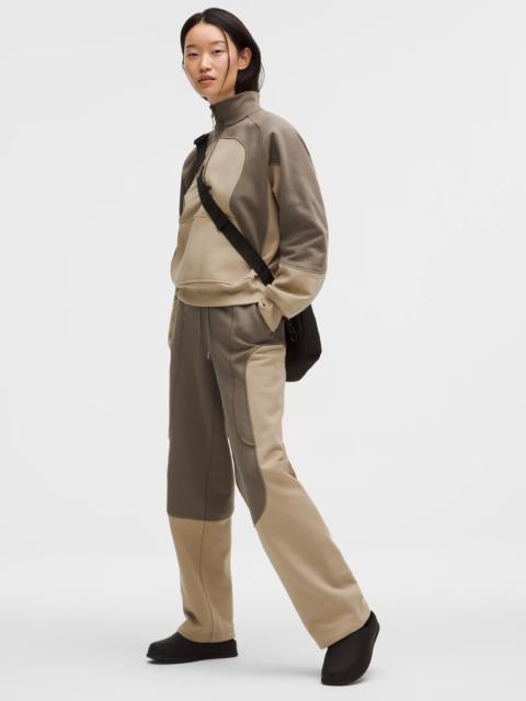 Cotton Fleece Mid-Rise Straight-Leg Pant *SLNSH Collection
