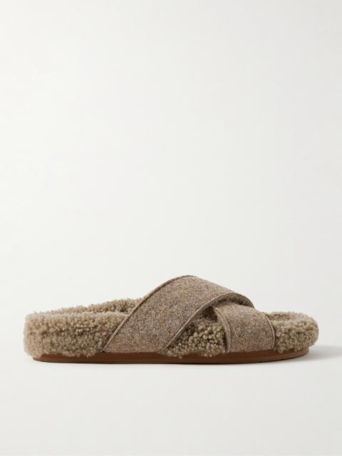 Anilio Felt And Shearling Slides