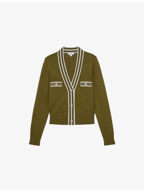 Danni Tipped Button-Through Knitted Cardigan