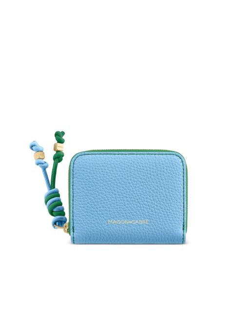 dual-tone zipped small leather wallet