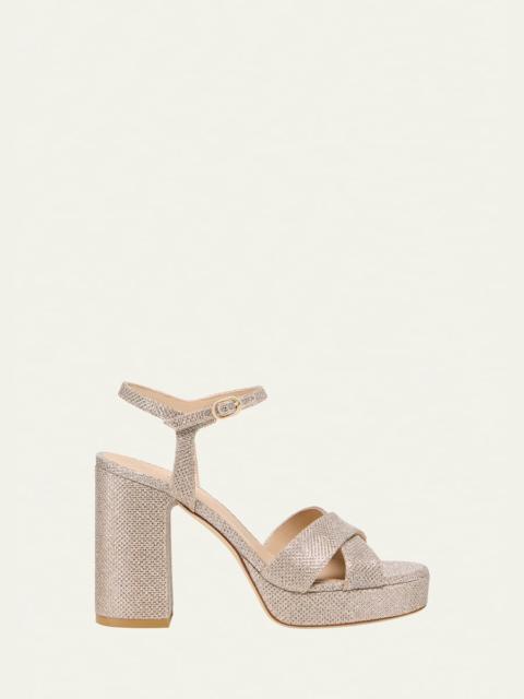 Dayna Metallic Crisscross Platform Sandals
