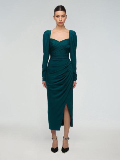 Deep Teal Iris Midi Dress