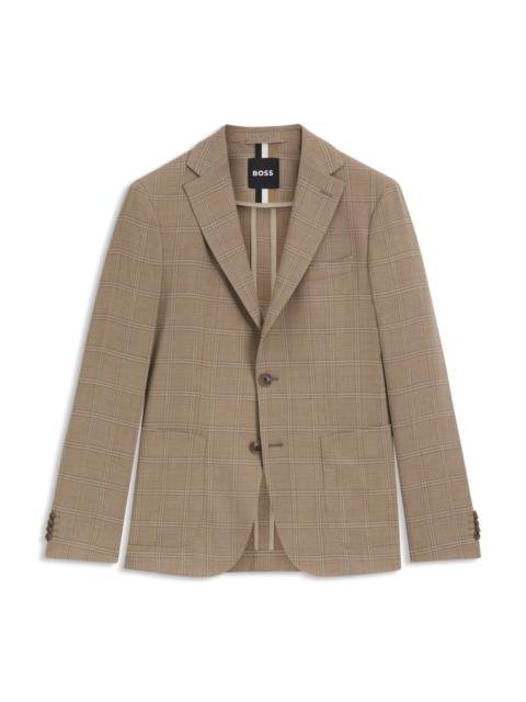 CHECKED SLIM-FIT JACKET IN STRETCH CLOTH