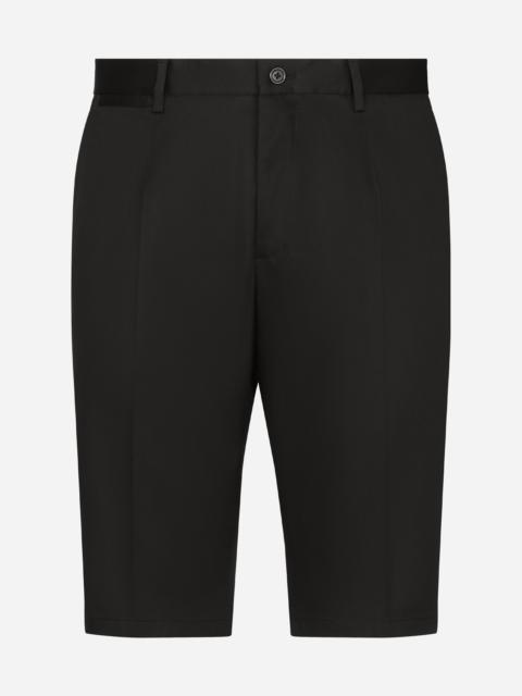 Stretch cotton shorts with DG embroidery