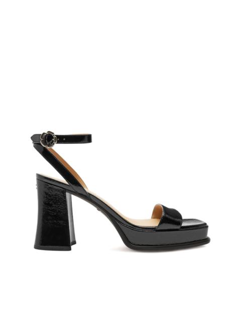 flower buckle platform sandals