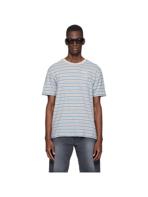 Gray & Blue Striped T-shirt