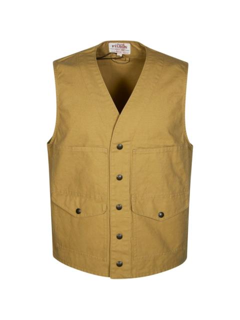 button pocket cotton gilet