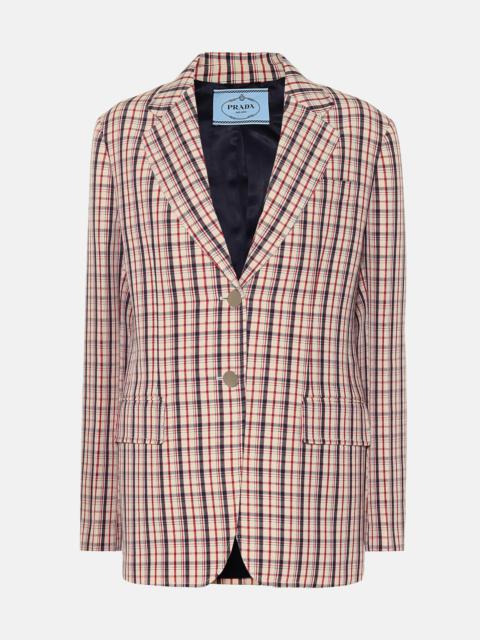 Checked wool blazer
