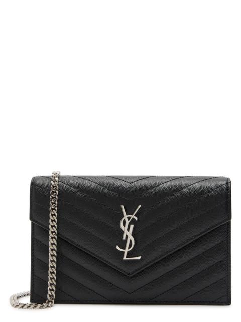 Saint Laurent Quilted Pebbled Leather Wallet-on-chain
