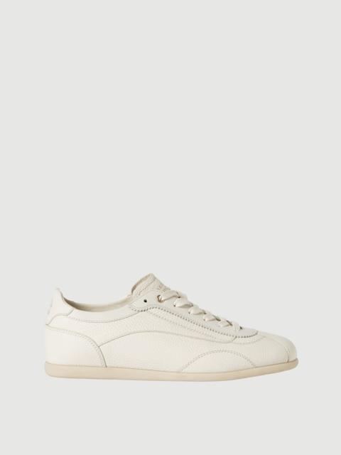 Deerskin-effect calfskin sneakers with slim outsole