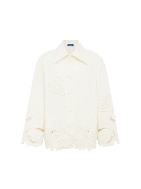 Jayna Appliquéd Cotton Jacket white
