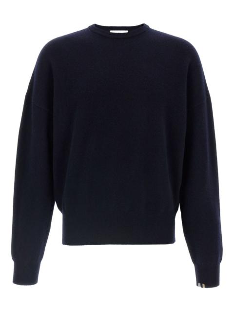 crew-neck cuffed-sleeves sweater