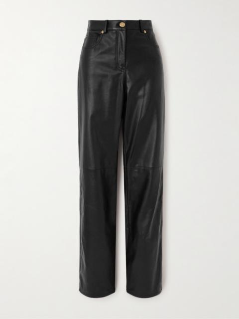 Leather Straight-leg Pants