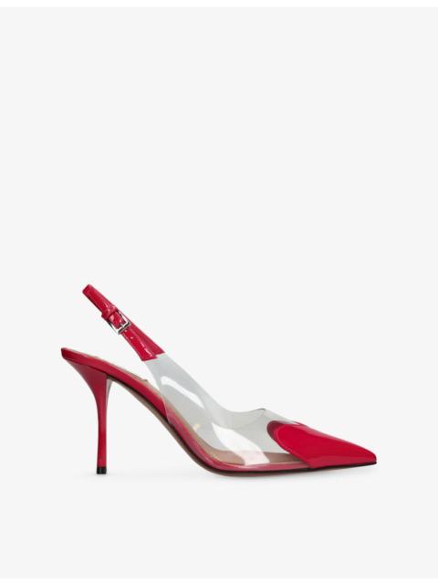 Le Coeur 90 Patent-Leather And PVC Slingbacks