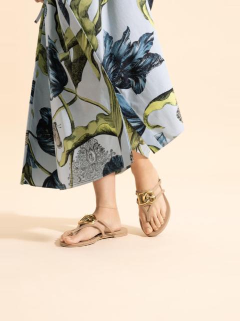 Rubber Thong Sandal - Powder Gold