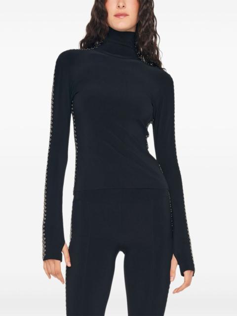 stud-embellished turtleneck T-shirt