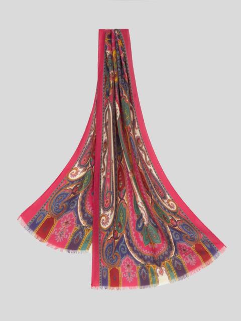 PAISLEY SILK AND CASHMERE SCARF
