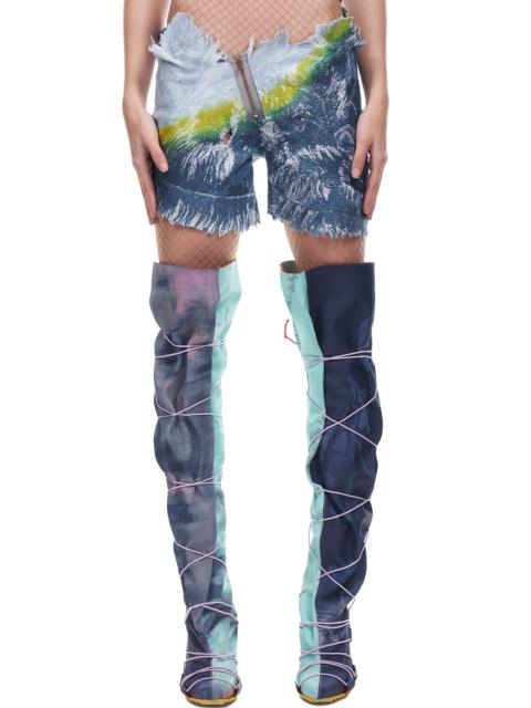 Extended Dye Feather Shorts