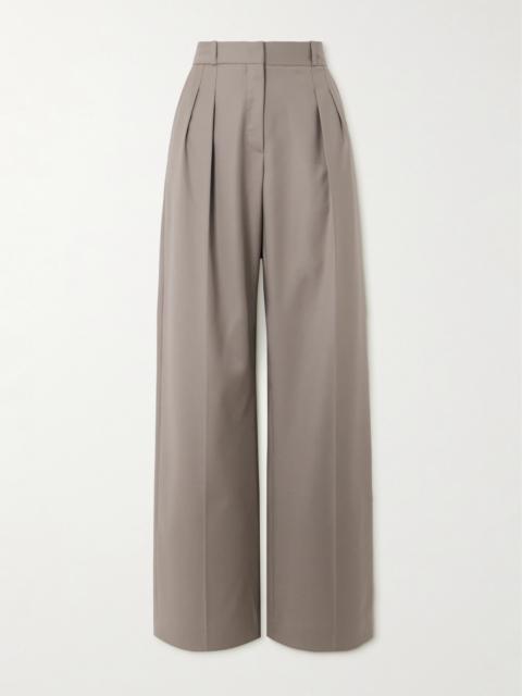 Sbiru Pleated Wool-twill Straight-leg Pants