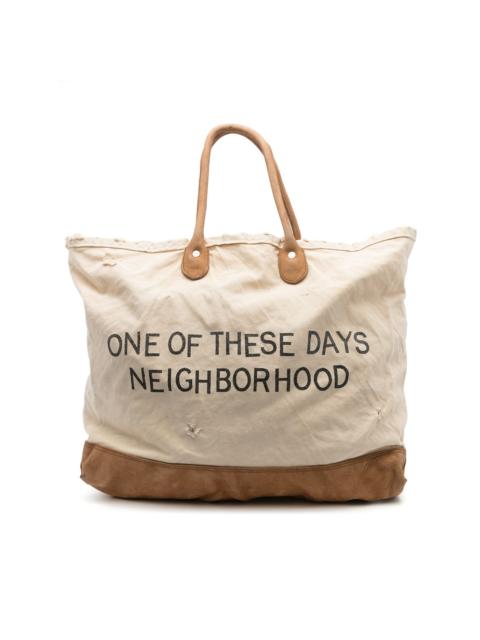 graphic-print canvas tote