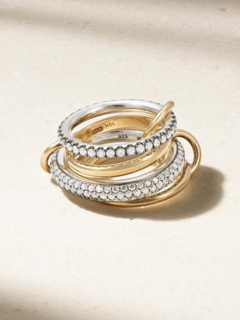 Vega 18-karat Gold, Rhodium-plated Sterling Silver And Diamond Ring