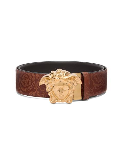 Brown 'La Medusa' Leather Reversible Belt