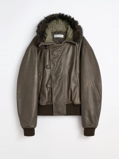 Compel Jacket Olive Waxy Cattle Hide
