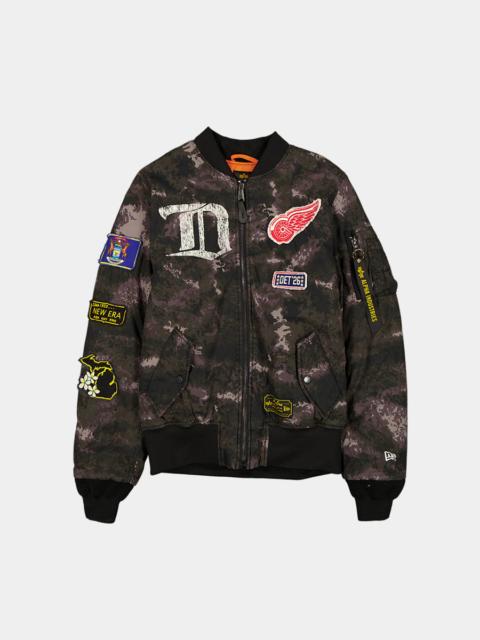 DETROIT RED WINGS X ALPHA X NEW ERA MA-1 BOMBER JACKET (BLACK CAMO)