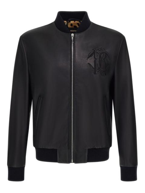 embossed leather jacket