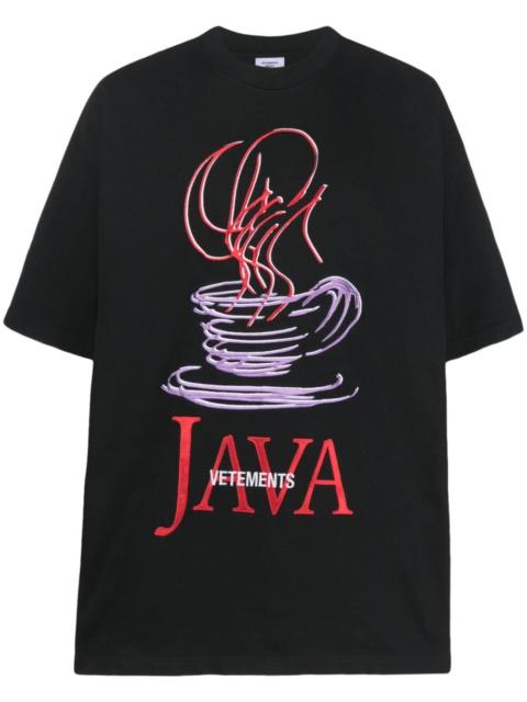 Java logo-embroidered T-shirt