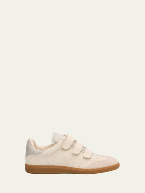 Beth Mixed Leather Triple-Grip Sneakers