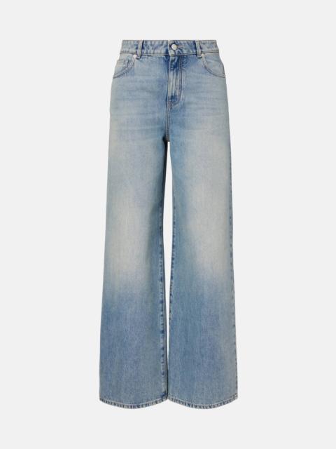 Mid-rise wide-leg jeans